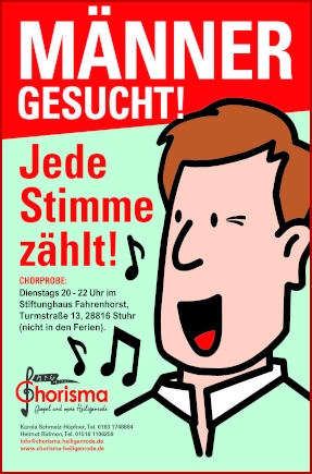 Männer gesucht! Jede Stimme zählt!