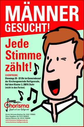 Männer gesucht! Jede Stimme zählt!