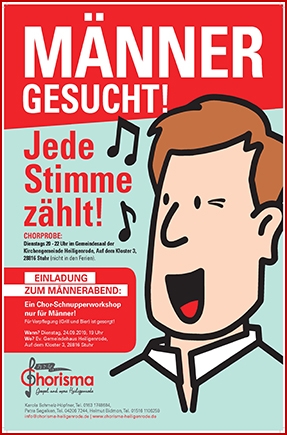 Männer gesucht! Jede Stimme zählt!